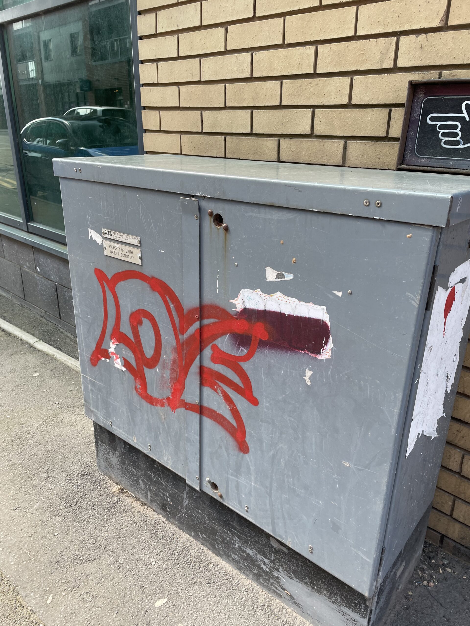 Electricity box grey - before - FOR Cardiff